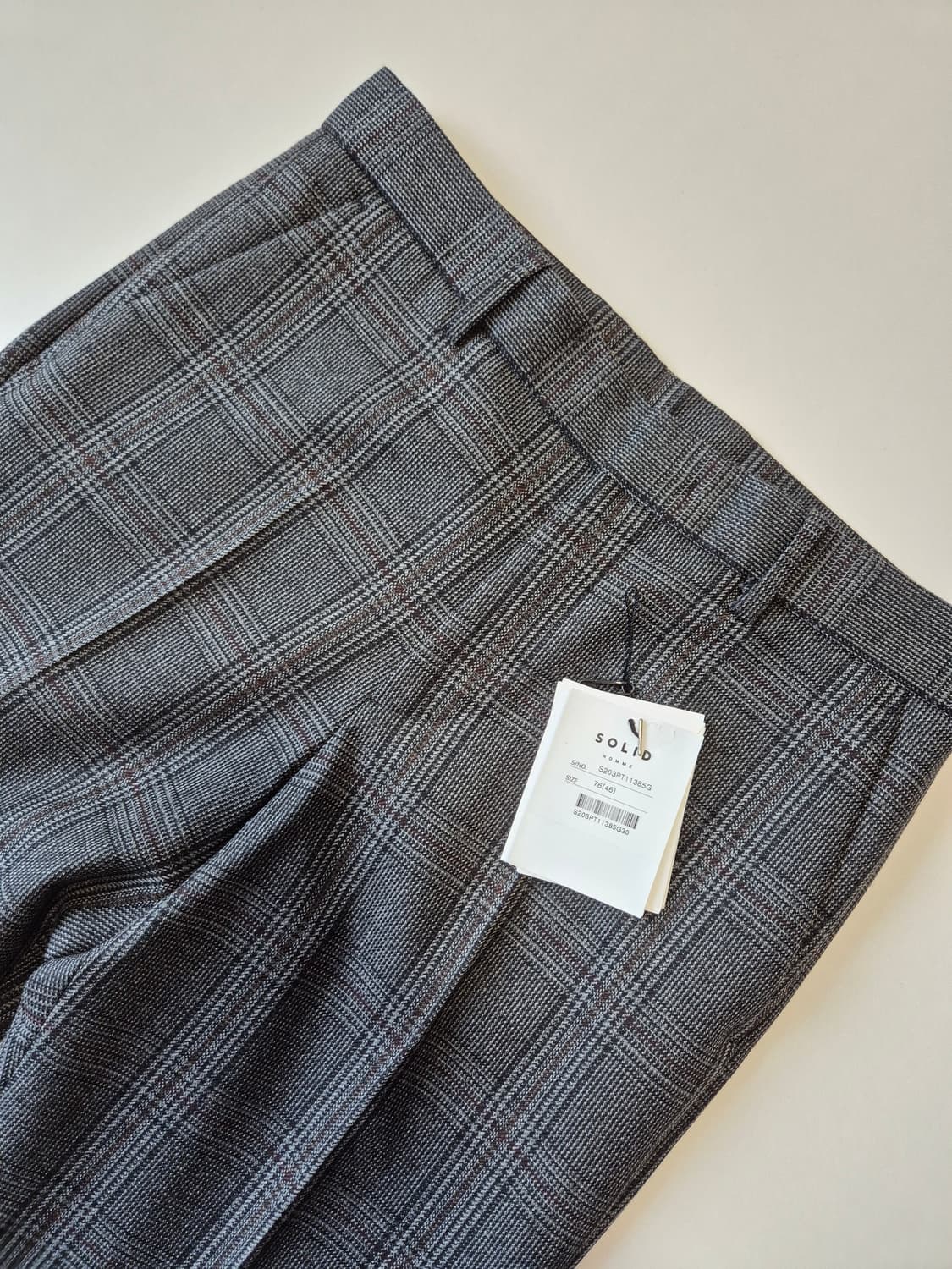 솔리드옴므 체크 울 블레이저 48(슬랙스 포함가) 상품이미지5