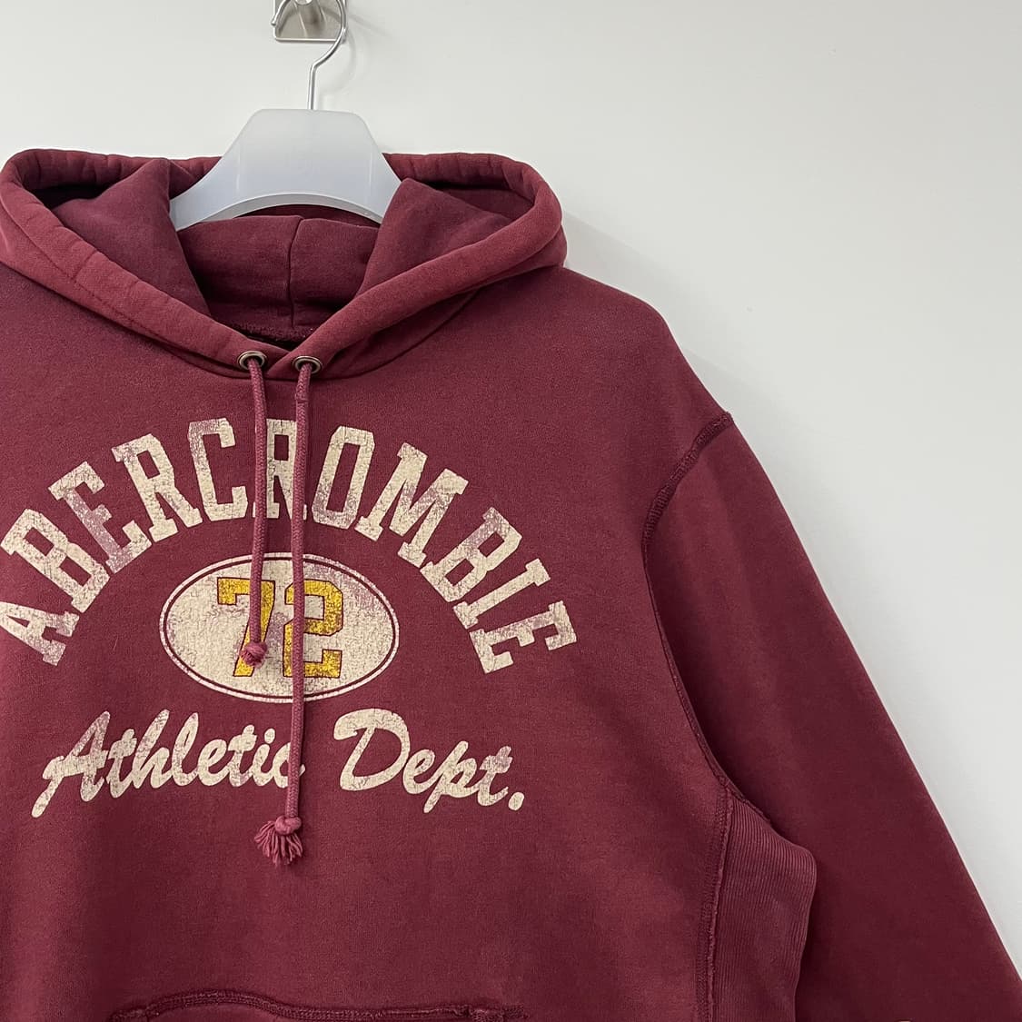 아베크롬비 빅로고 버건디 후드티 상품이미지4
