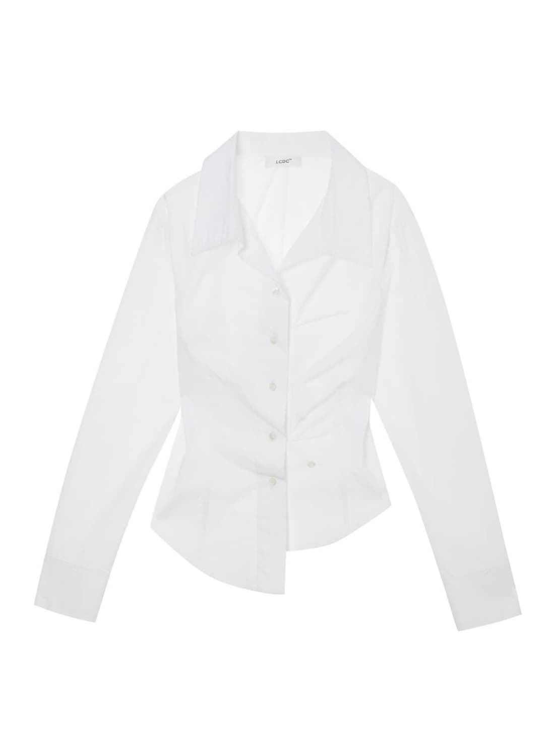 UNBALANCED BUTTON SHIRT (WHITE) 상품이미지2