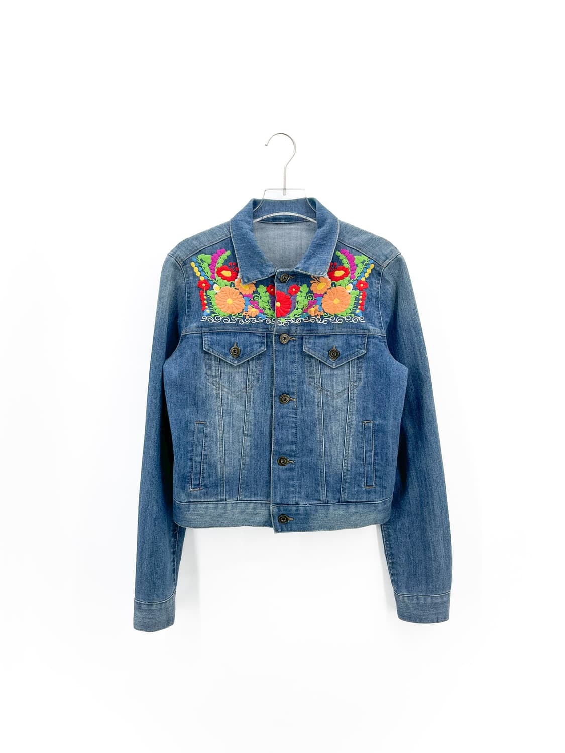 빈티지 플라워 자수 데님 자켓 상품이미지1