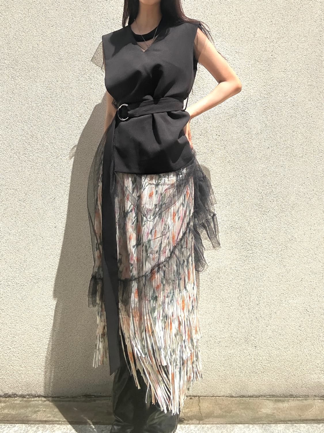 Brush pattern fringe art skirt  상품이미지4
