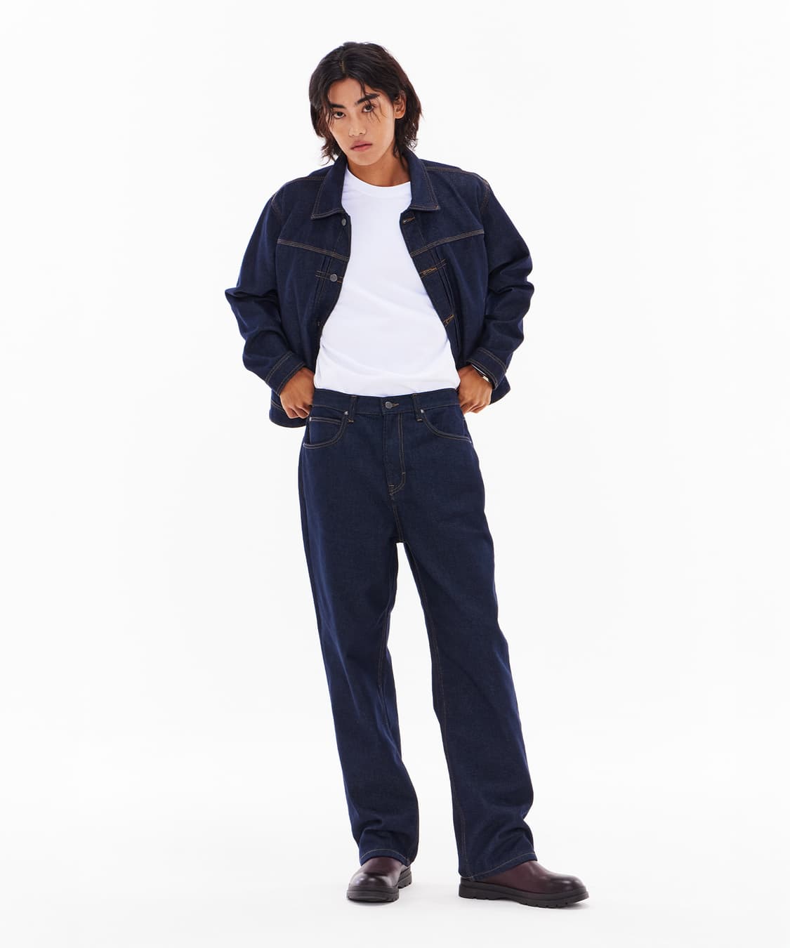 Lee 맨 릴랙스드핏 논페이드 데님 팬츠 인디고 로우 상품이미지1