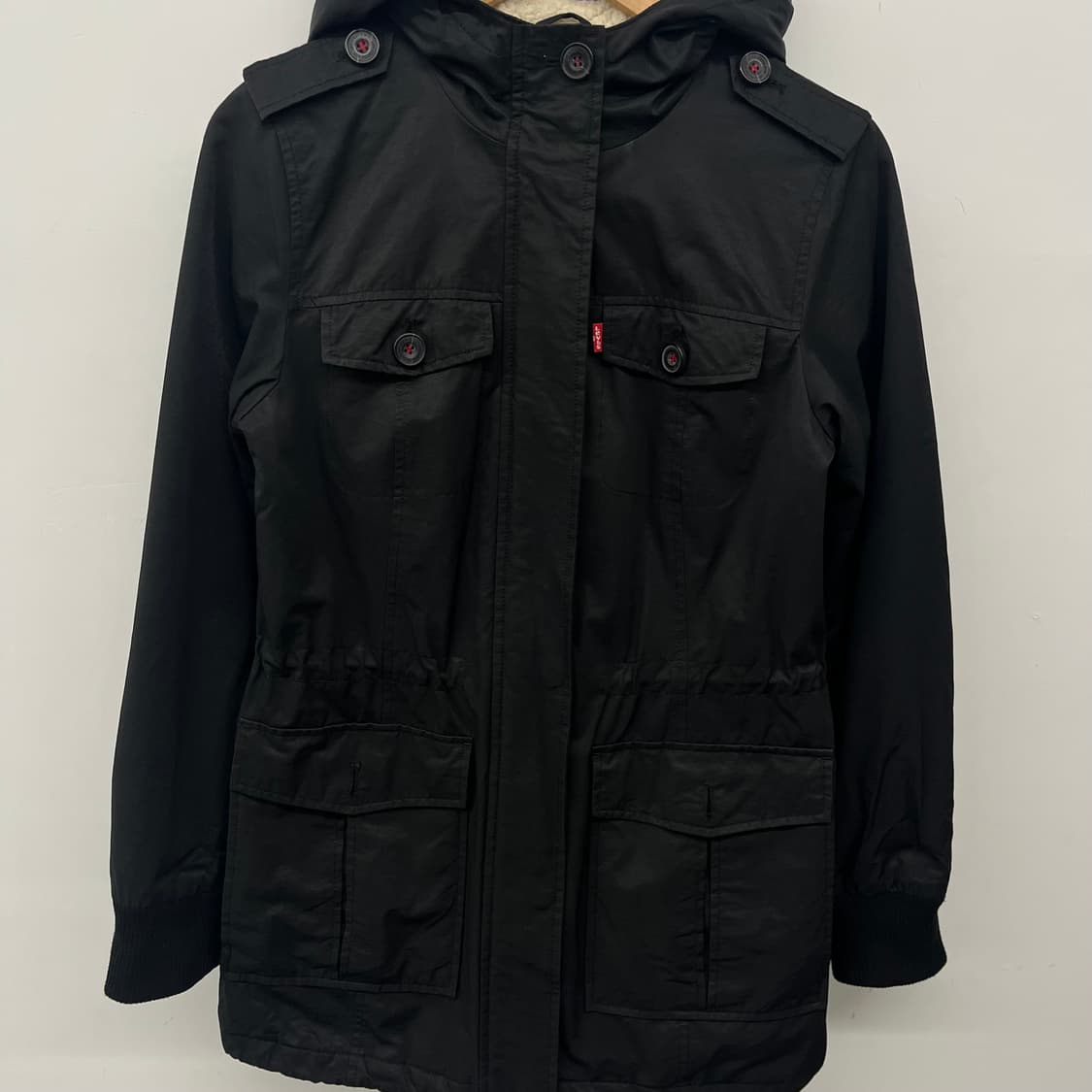 리바이스 후드 야상 블랙 여L 상품이미지2