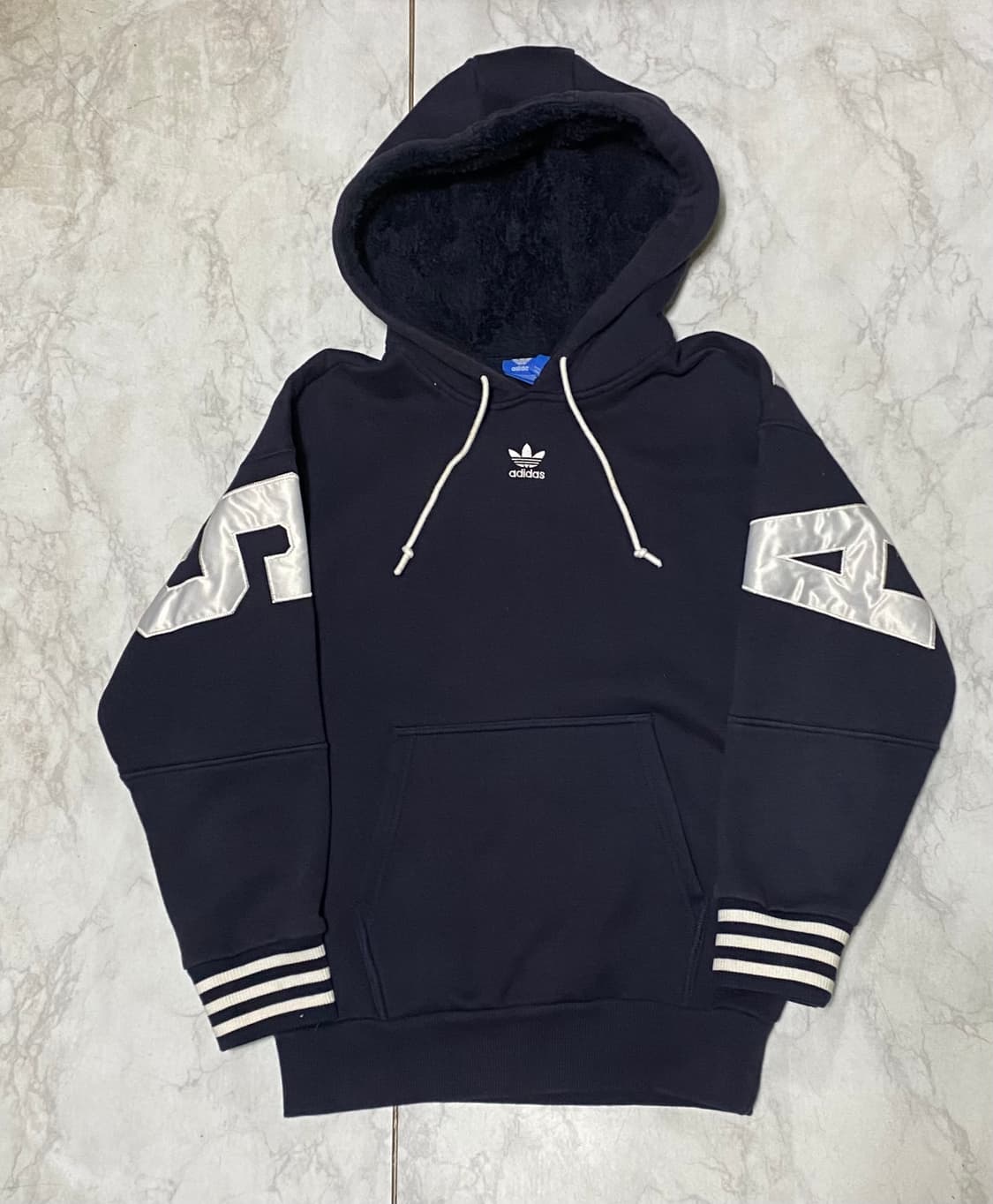 아디다스 빅로고 양털 기모 후드 여성 90 사이즈 상품이미지1