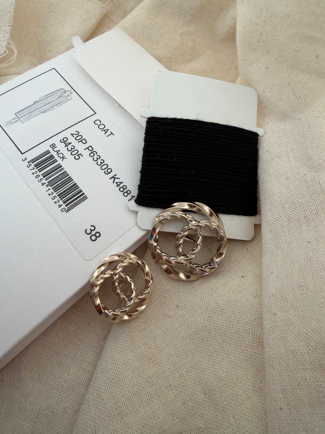 2020p / 샤넬 정품 버튼 리싸이클 이어링 귀걸이 상품이미지6