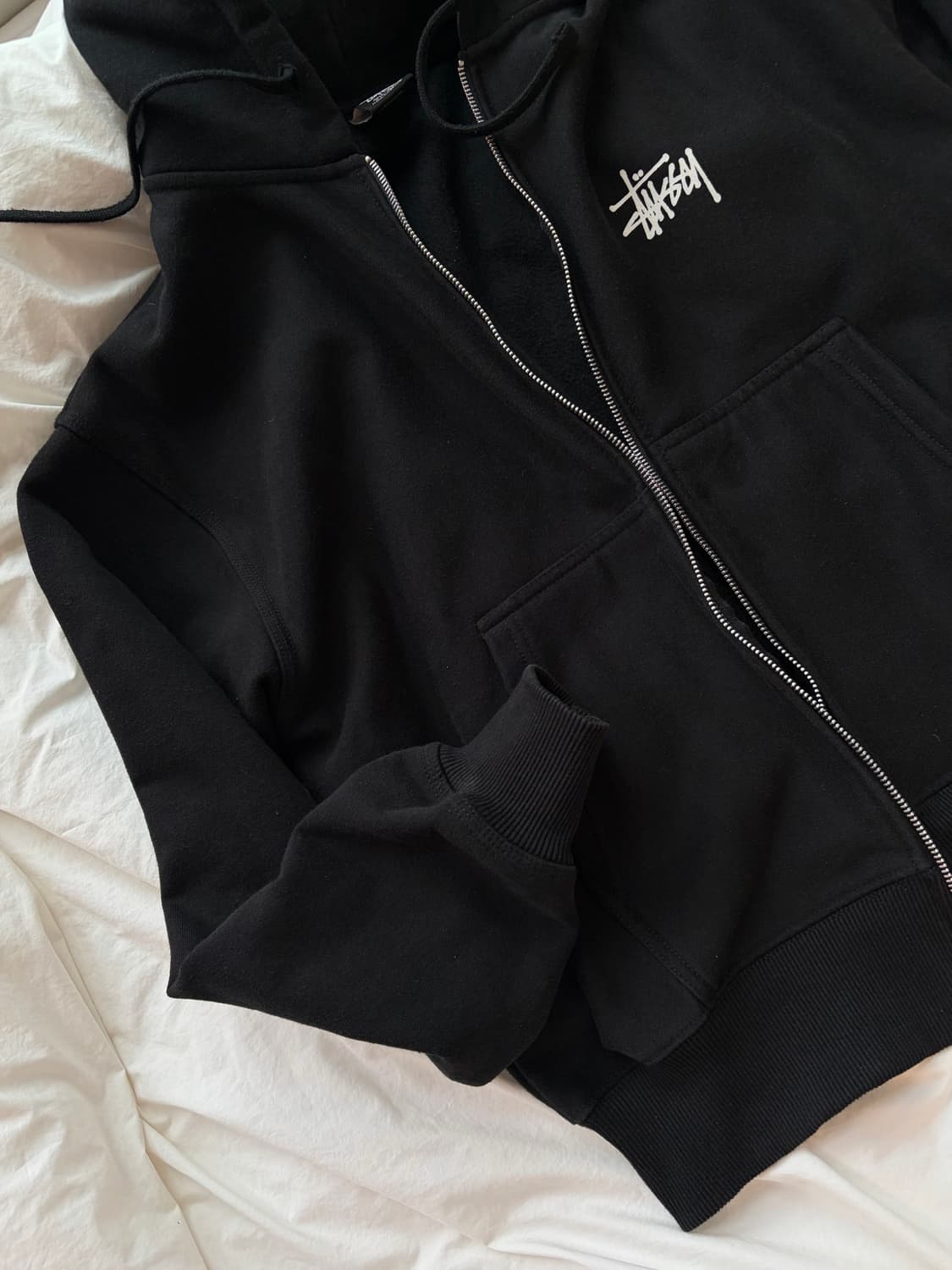 Stussy Basic Stussy Zip Hoodie Black 상품이미지9