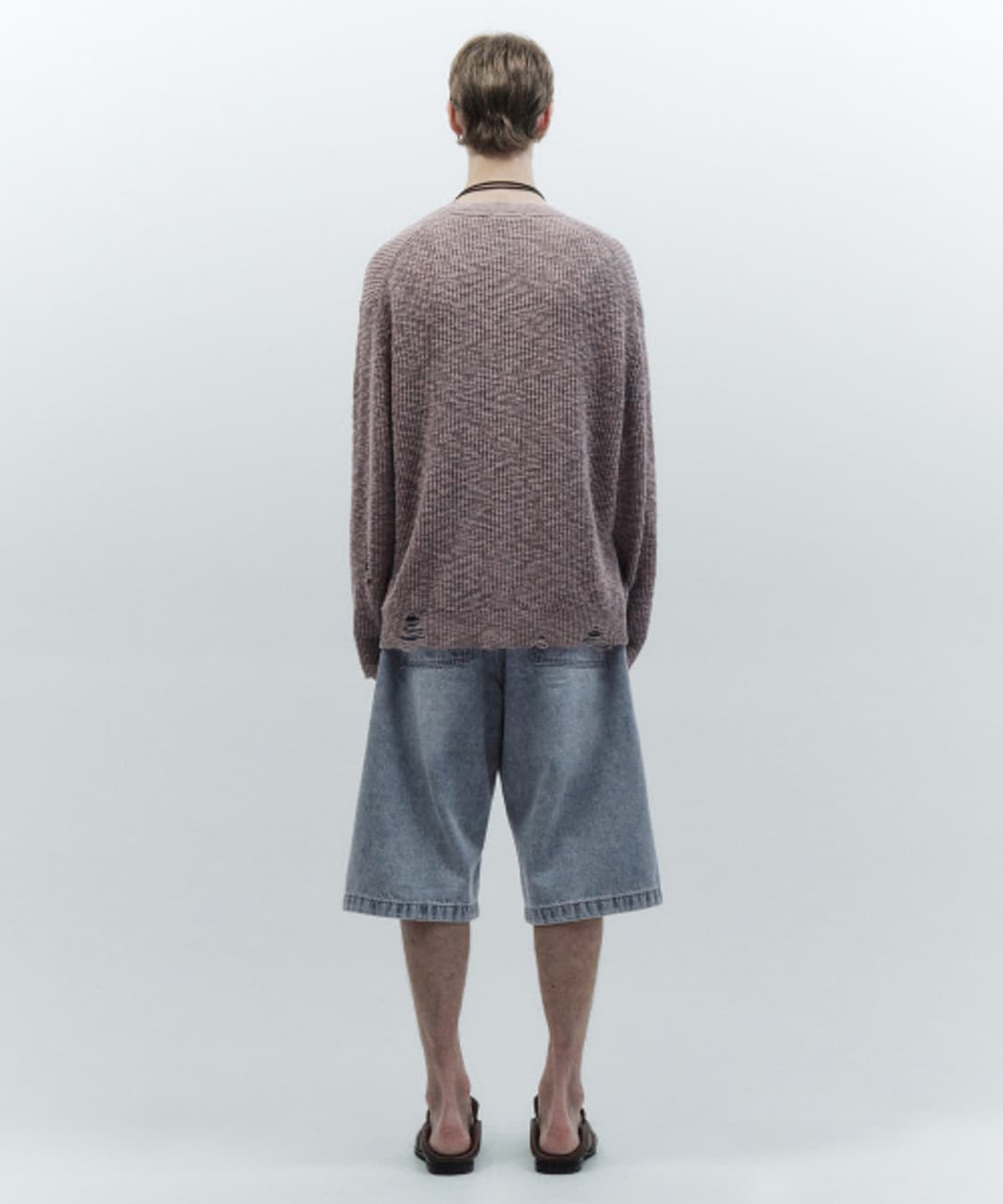 인사일런스 프론트 카고 와이드 버뮤다 팬츠 바지 라이트 블루 S 상품이미지6