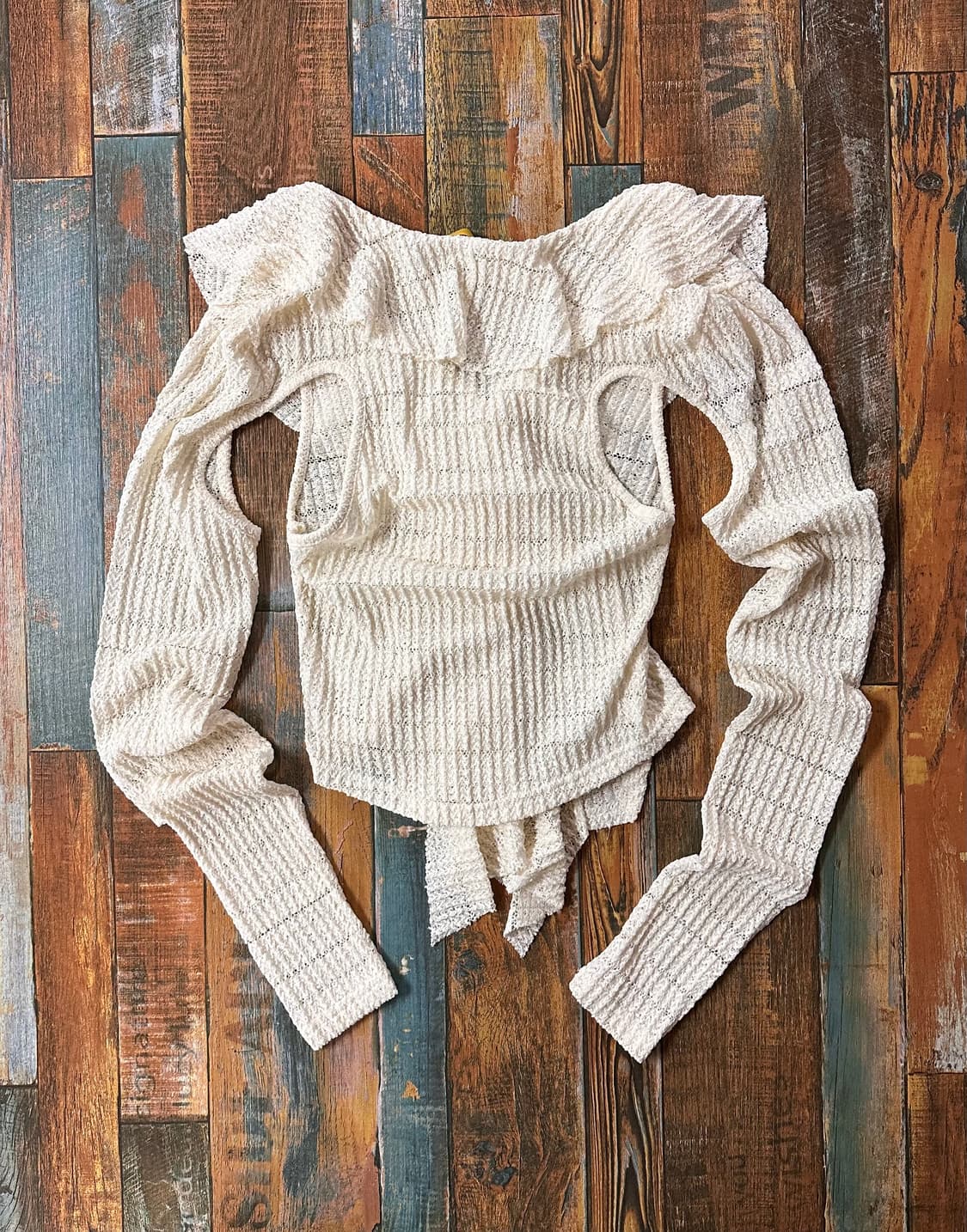 (F)KYO 컷아웃 프릴 져지 레이스 티 상품이미지9