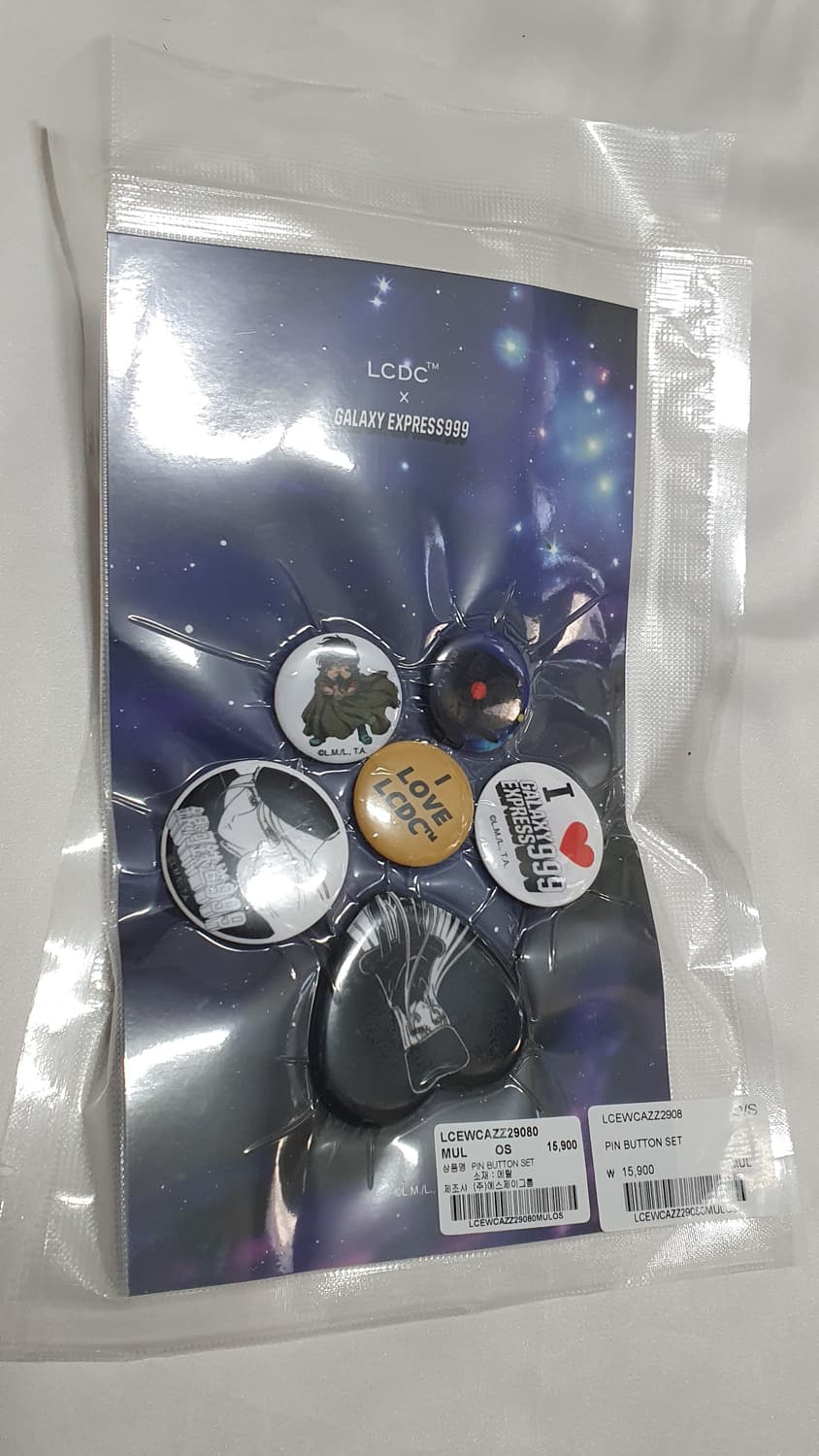 화이트 블랙 옐로우 LCDC 엘씨디씨티엠 은하철도999 핀 버튼세트  상품이미지4