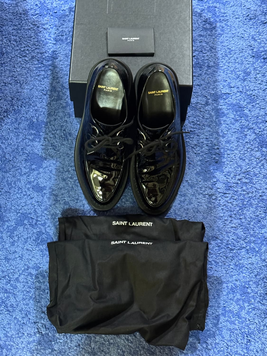 생로랑 블랙 페이턴트 남성 테디 더비 42.5 상품이미지1