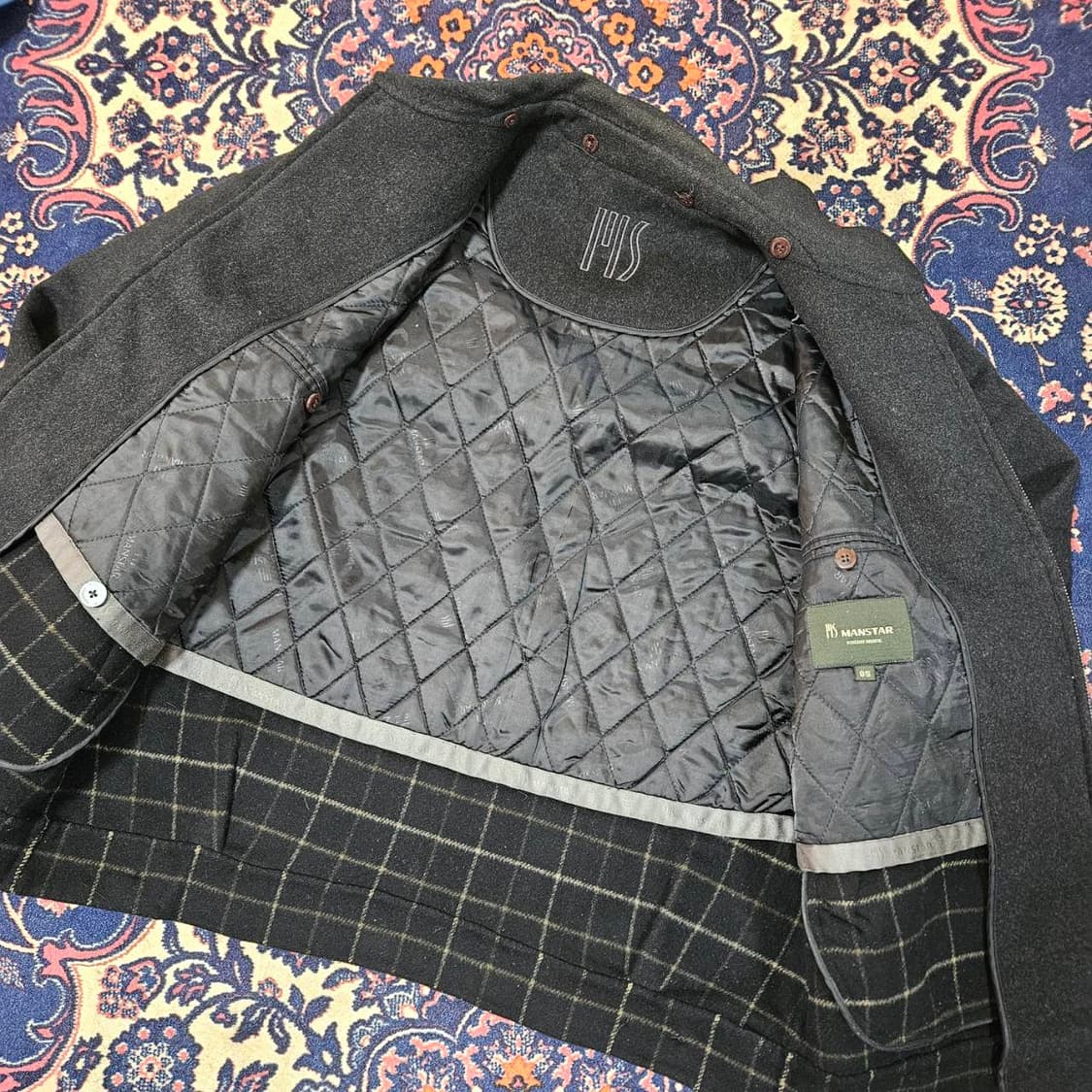 마에스트로 울(Wool) 체크 카라넥 집업 봄버자켓
 상품이미지10