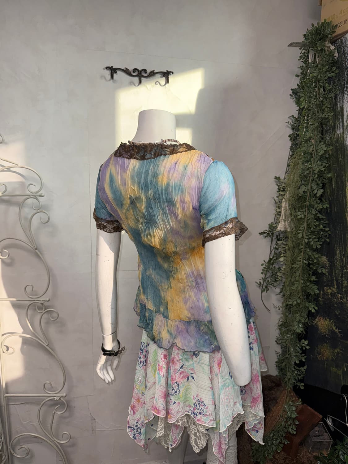 Blue lemon tie dye fairy floral blouse 상품이미지7