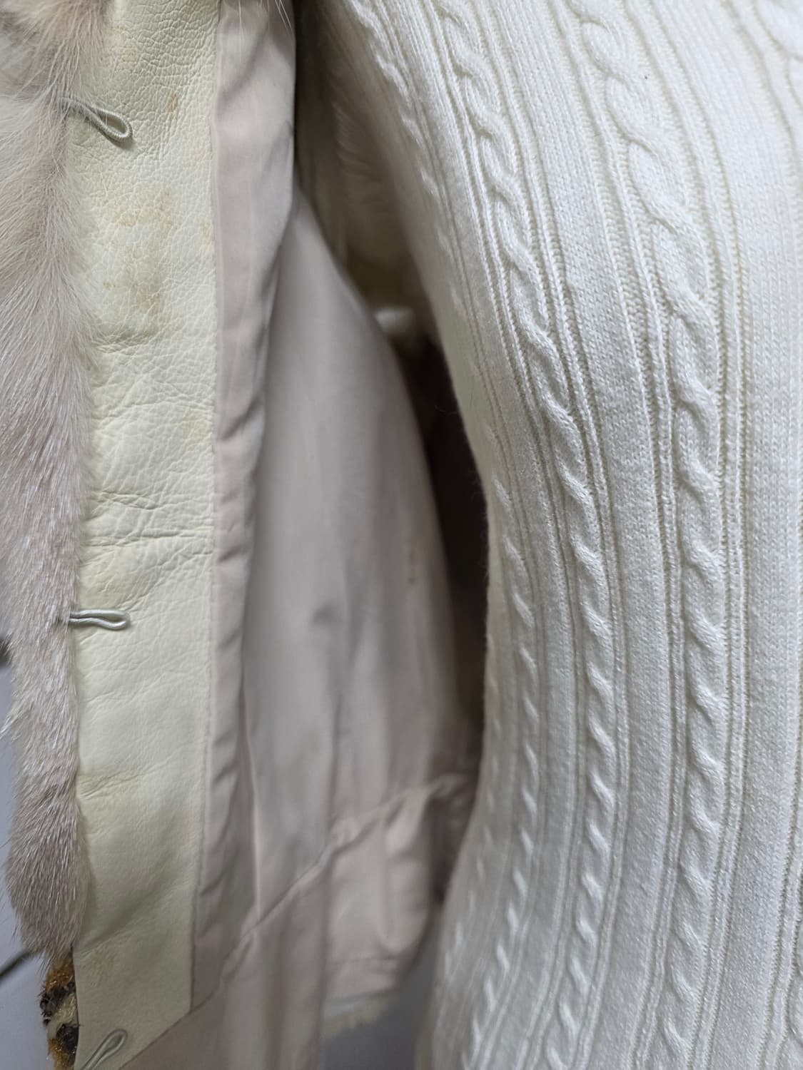 폭스퍼 레이스 퍼 자켓 / 토끼털 트리밍 / 초희귀 빈티지  상품이미지4