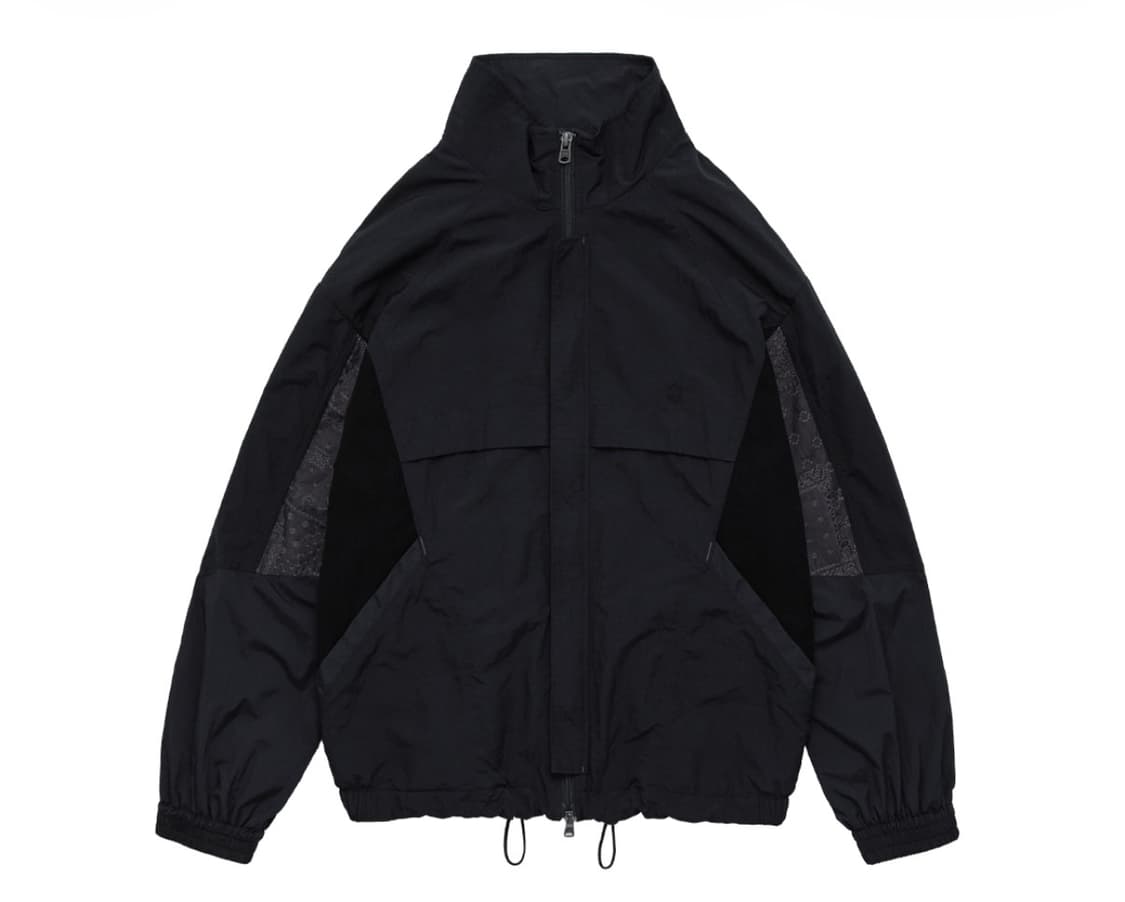 폴리테루 트랙 점퍼 페이즐리 패치드 블랙 상품이미지1