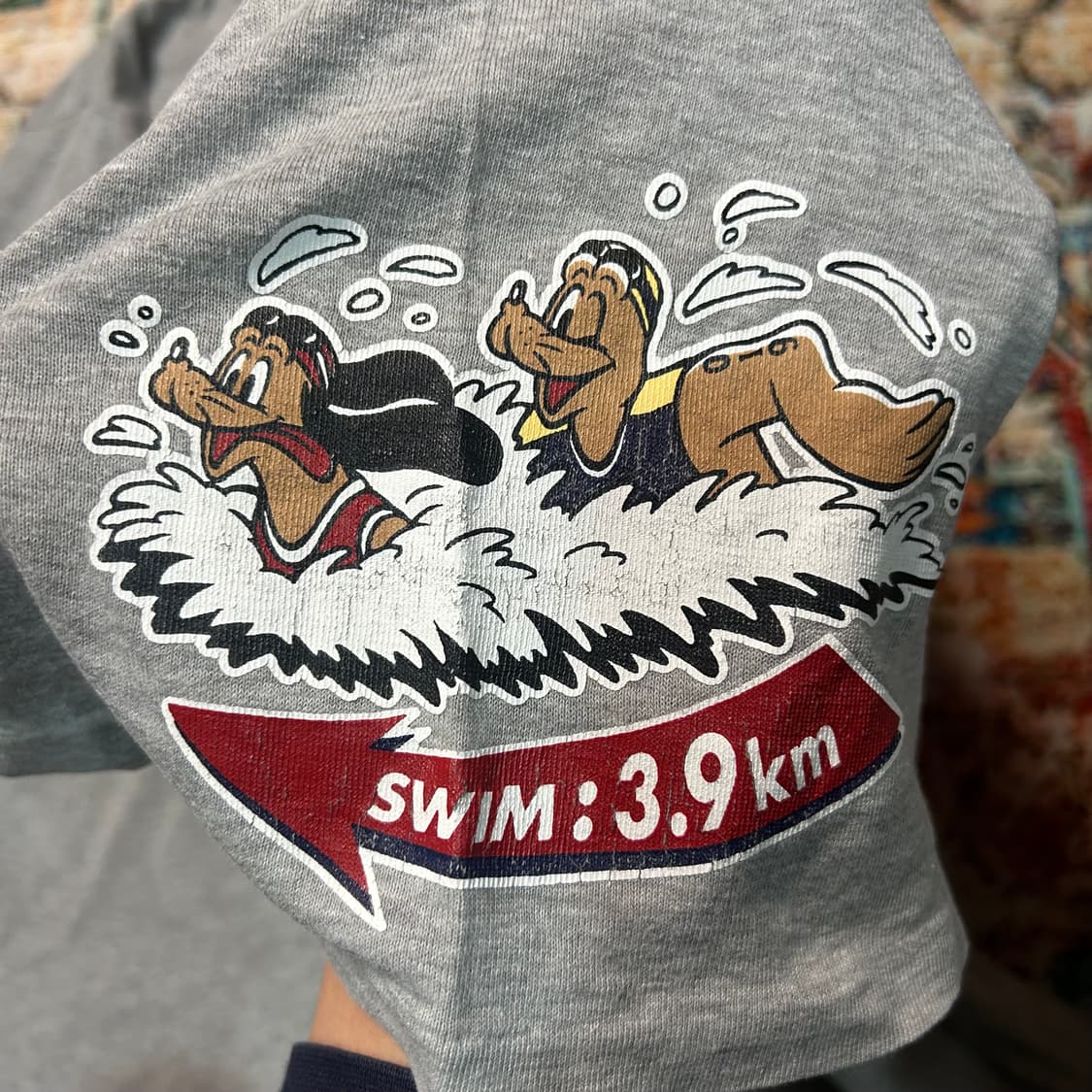 [2XL] 90s 캡틴 산타 철인삼종경기 싱글 스티치 반팔 티셔츠 상품이미지4