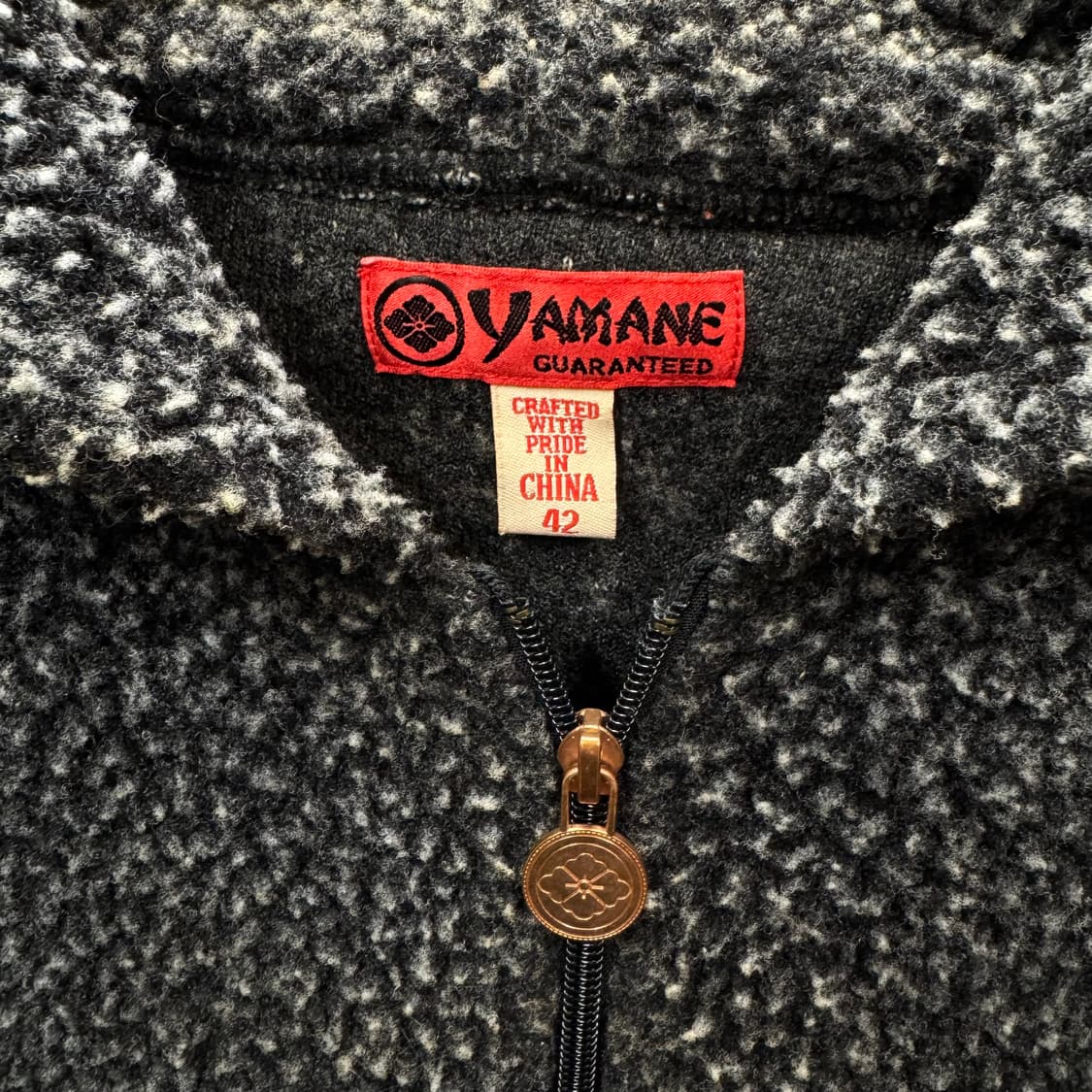 00s 에비수 야마네 플리스 후드 집업 후면 로고 포인트 블랙 상품이미지5