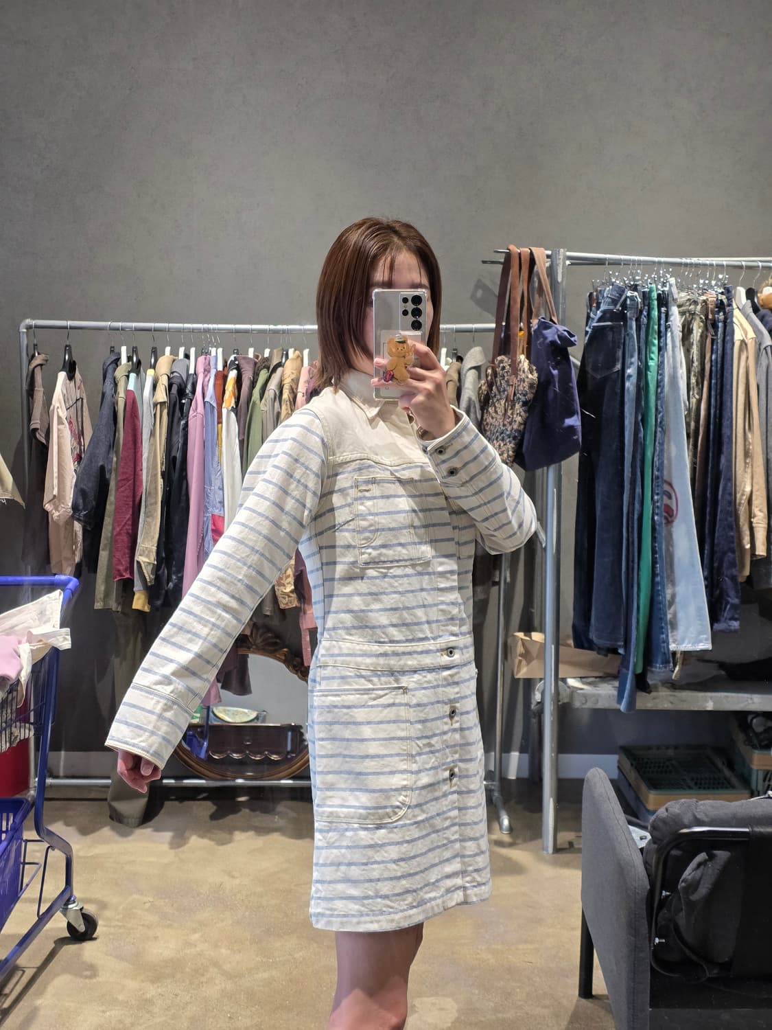 캐피탈 보더데님 원피스 상품이미지4