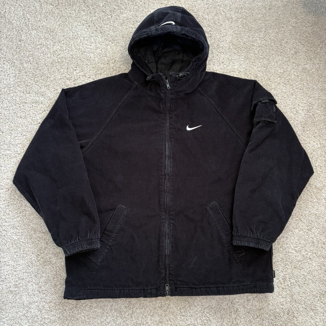 슈프림 x 나이키 아크 코듀로이 후드집업 블랙 상품이미지3