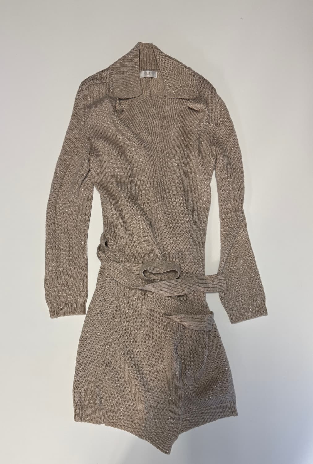 여성 한섬 타임 Time 금속사 울 롱 밸티드 가디건 상품이미지1