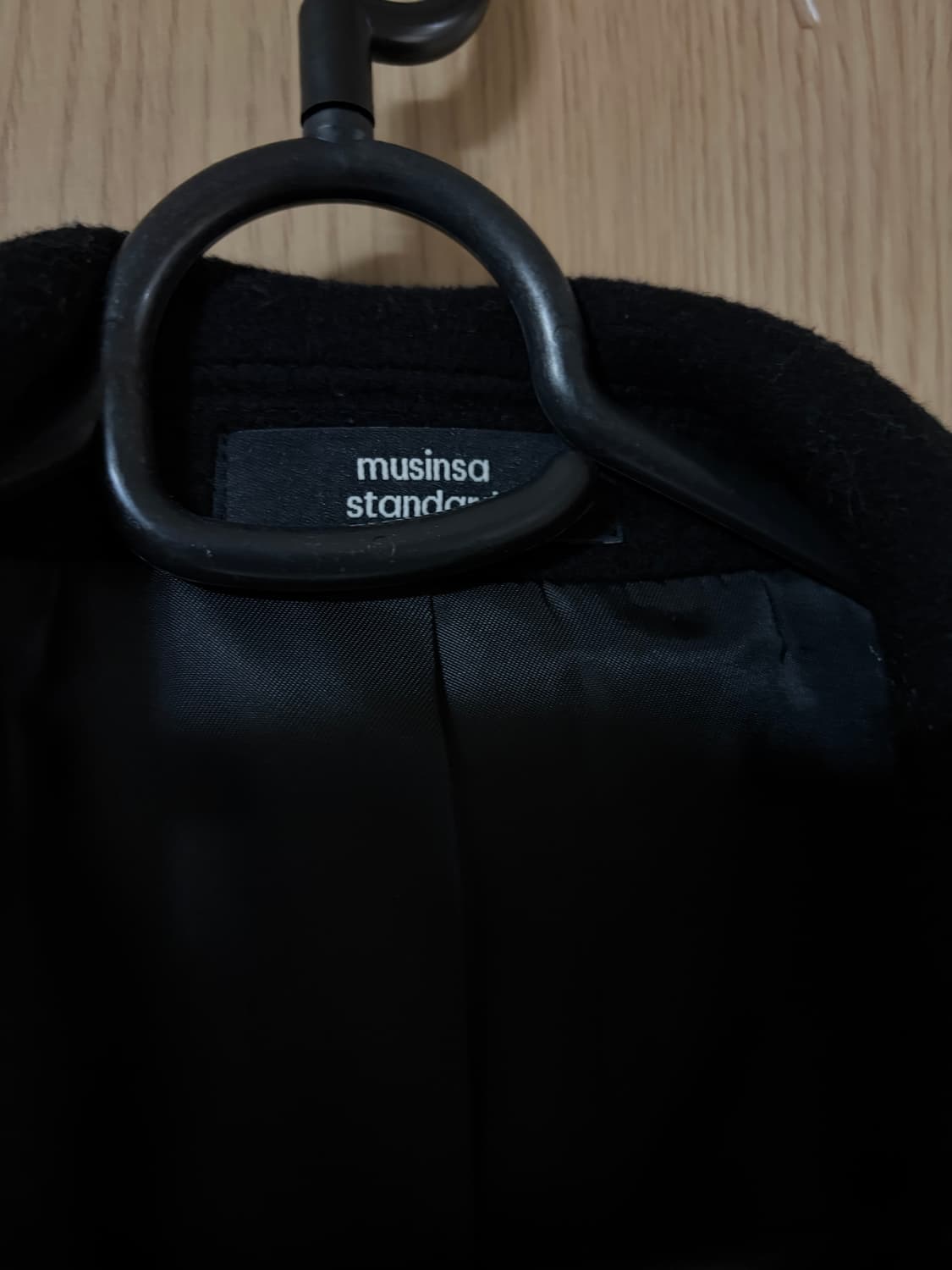 무신사 스탠다드 캐시미어 블렌드 블랙 코트 상품이미지4