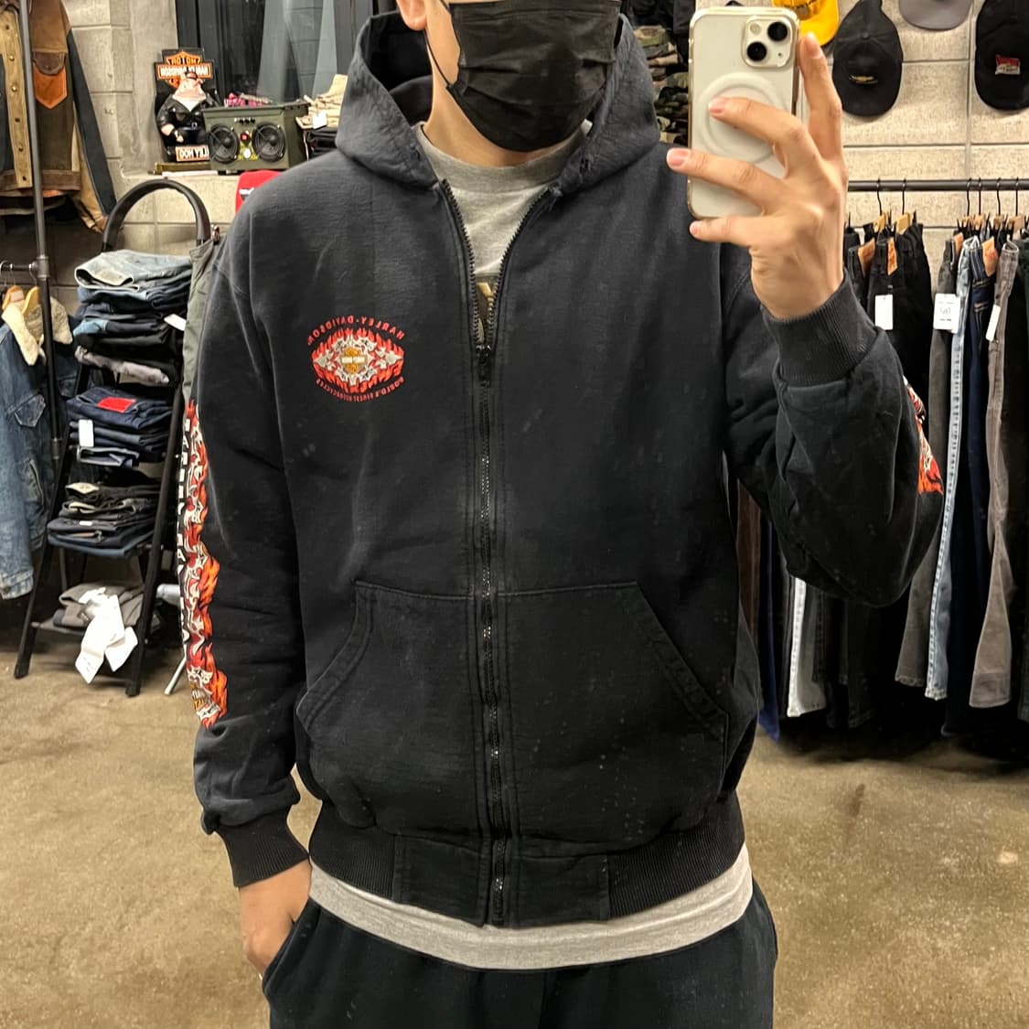 할리데이비슨 플레임 후드 집업 (100) 상품이미지5