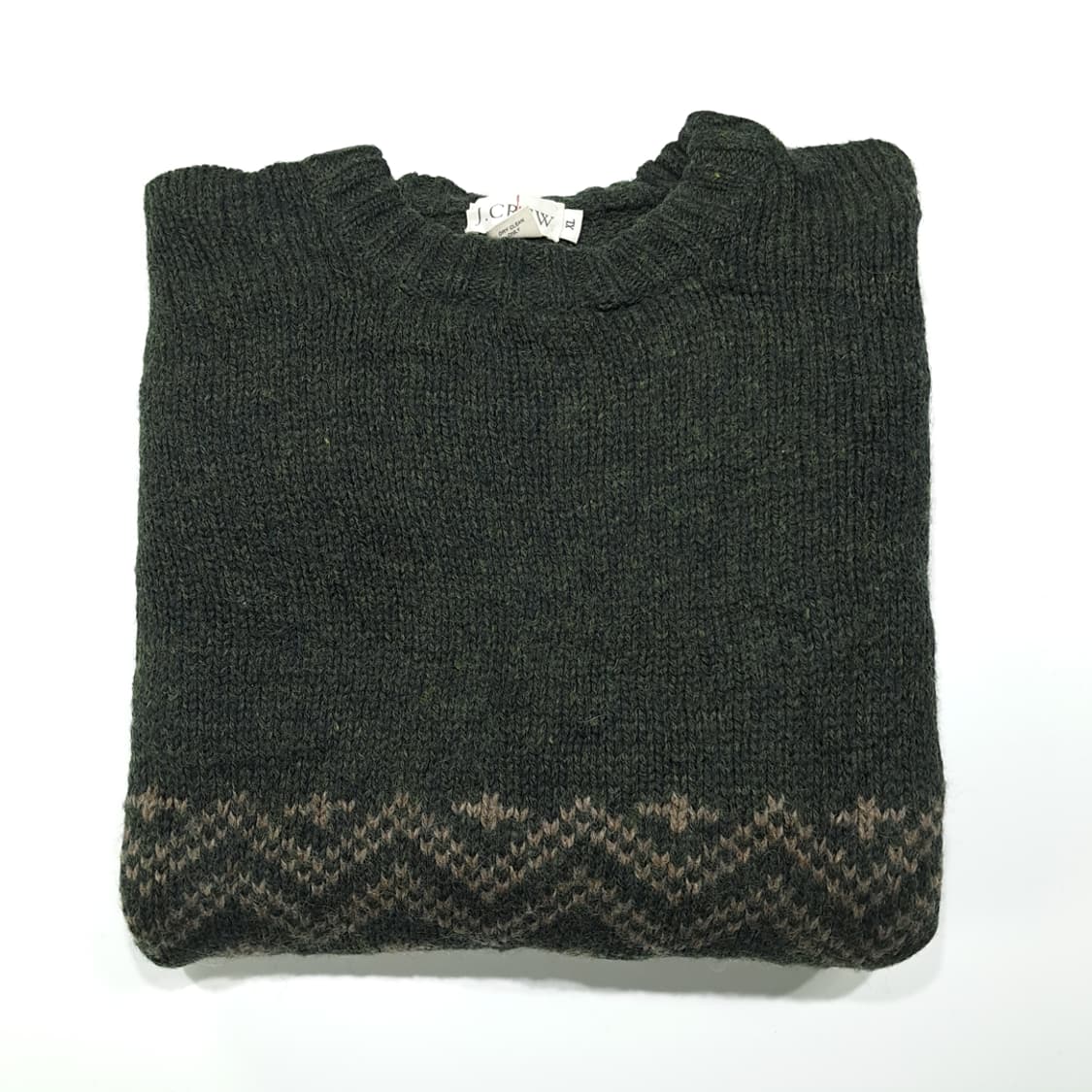 CL206 XL 제이크루 90s홍콩판 울 페어아일 그린 니트 스웨터 상품이미지6