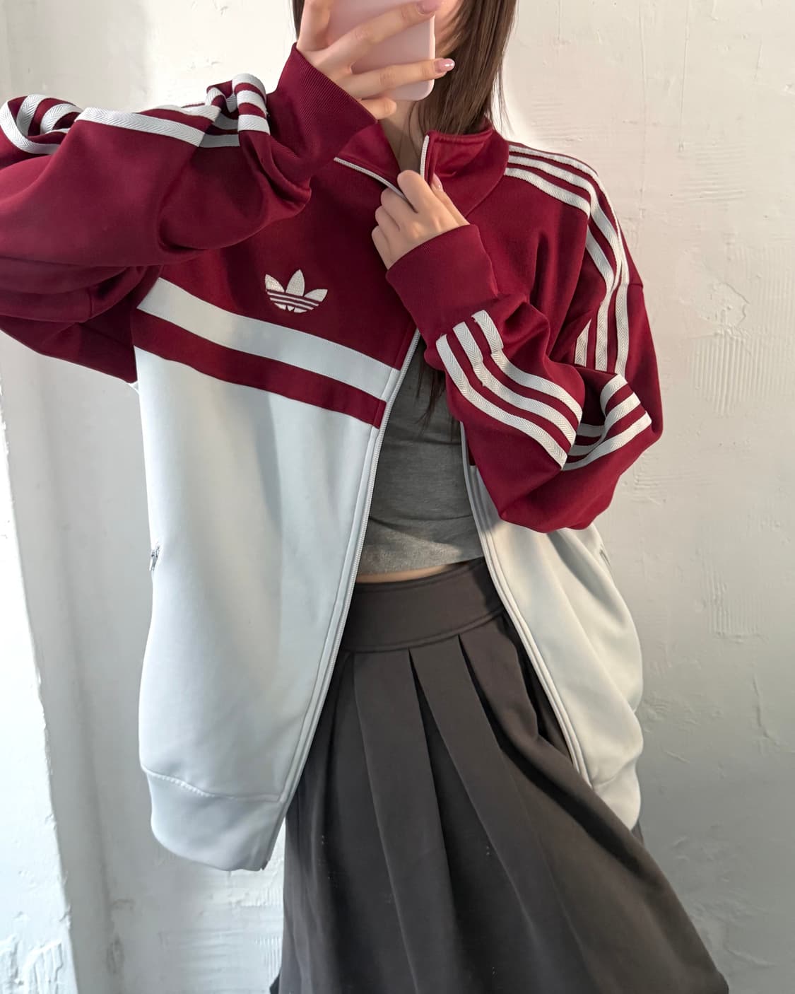 Adidas 아디다스 버건디 배색 파이어버드 트랙탑  상품이미지1