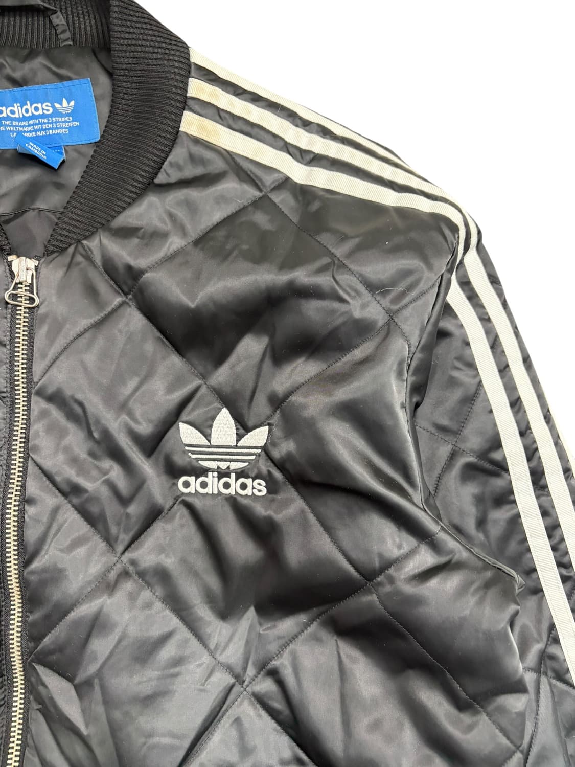 아디다스 삼선 퀄팅 점퍼 블랙 상품이미지5