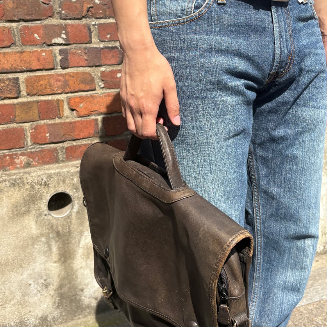 [Vintage] Dark Brown Leather Shoulder Ba 상품이미지4