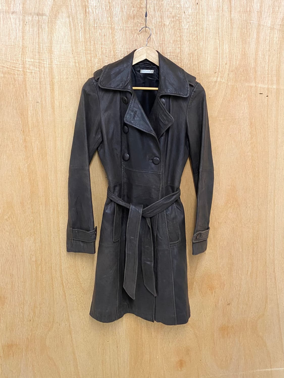 VTG leather trench coat 일본 빈티지 레더 트렌치 코트 상품이미지2