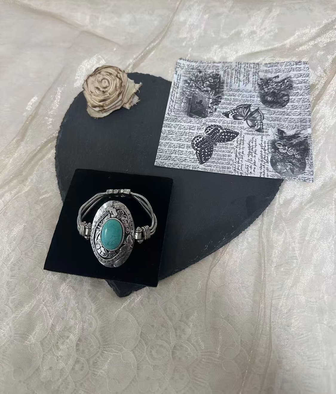 빈티지 유니크 미국 네이티브 터키석 팔찌 상품이미지1