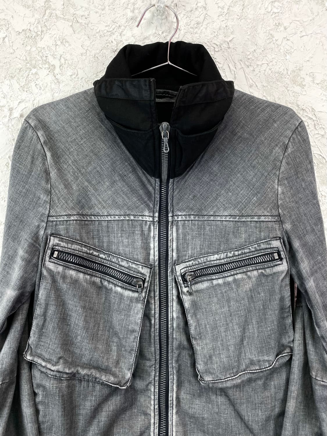 립 반 윙클 워시드 코튼 하이 넥 자켓 상품이미지3