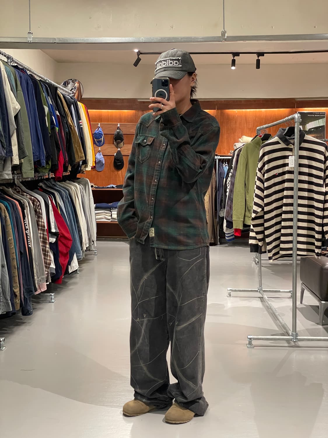 Oil cake 빈티지 웨스턴 체크 셔츠   상품이미지4