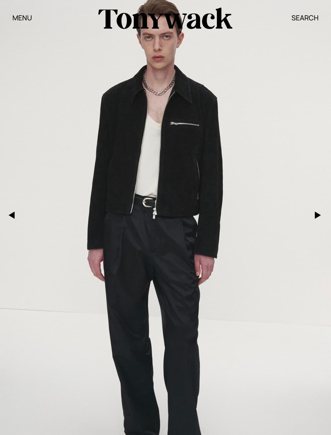 [L] 토니웩 스웨이드 집 블루종 새상품 상품이미지1