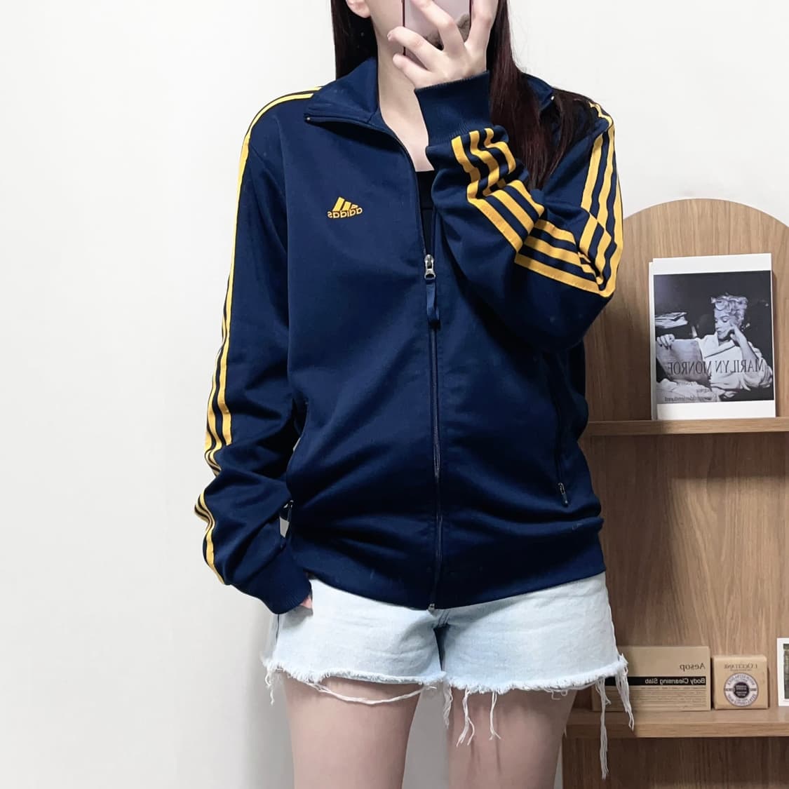 [정품] 아디다스 네이비 노랑삼선 자수 져지 [ 100 ] 상품이미지2