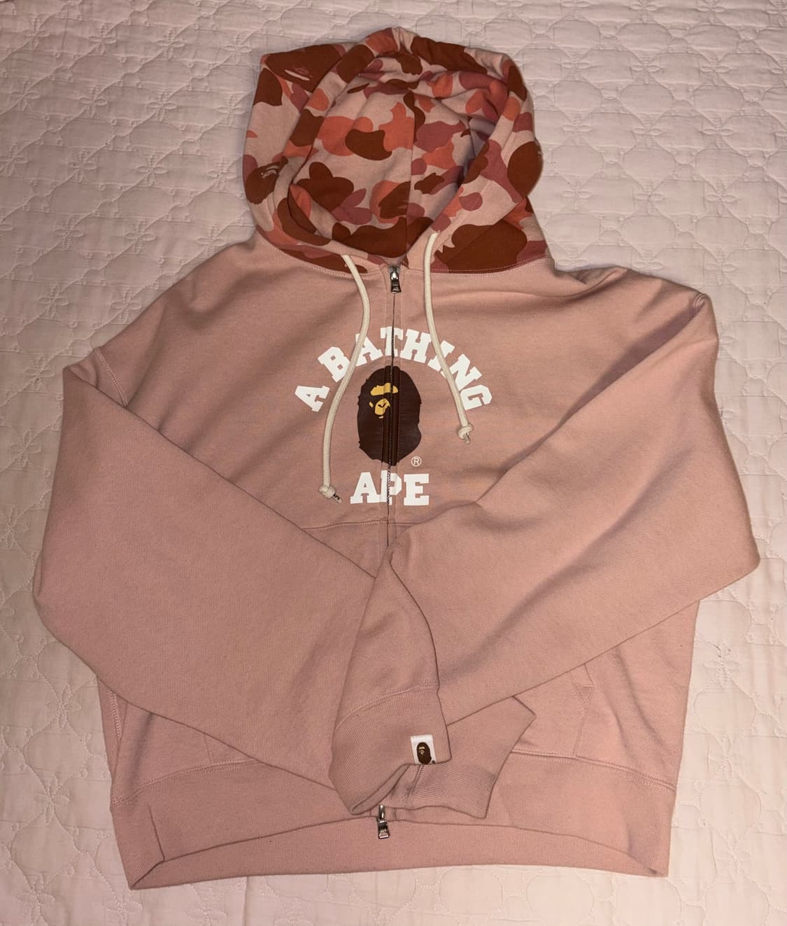 베이프 퍼스트 카모컬리지 후드집업 핑크 M 상품이미지2