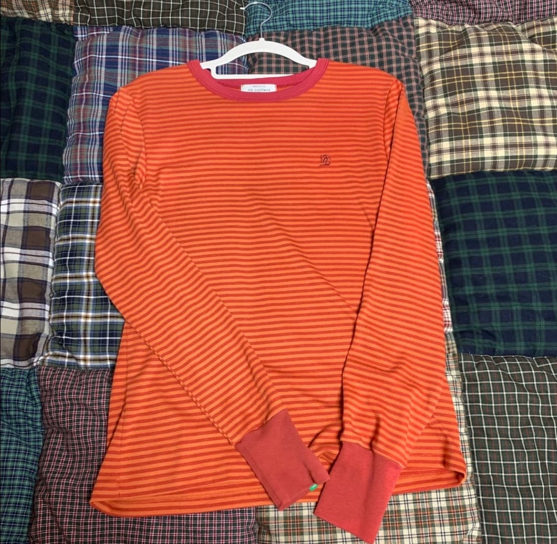 노컨텐츠 파인 스트라이프 티 딥오렌지 상품이미지2