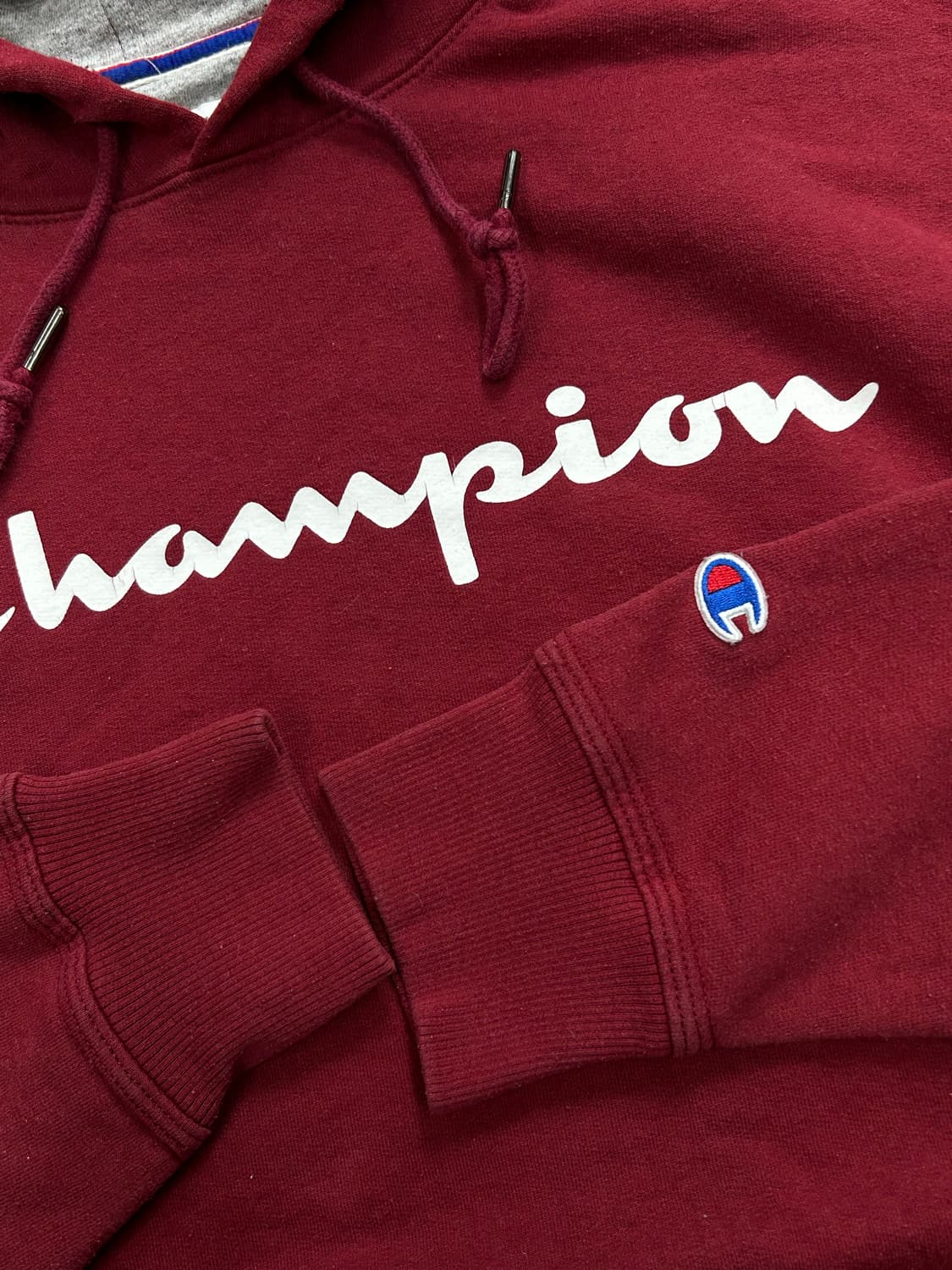 챔피온 버건디 빅로고 후드티 XL 상품이미지6