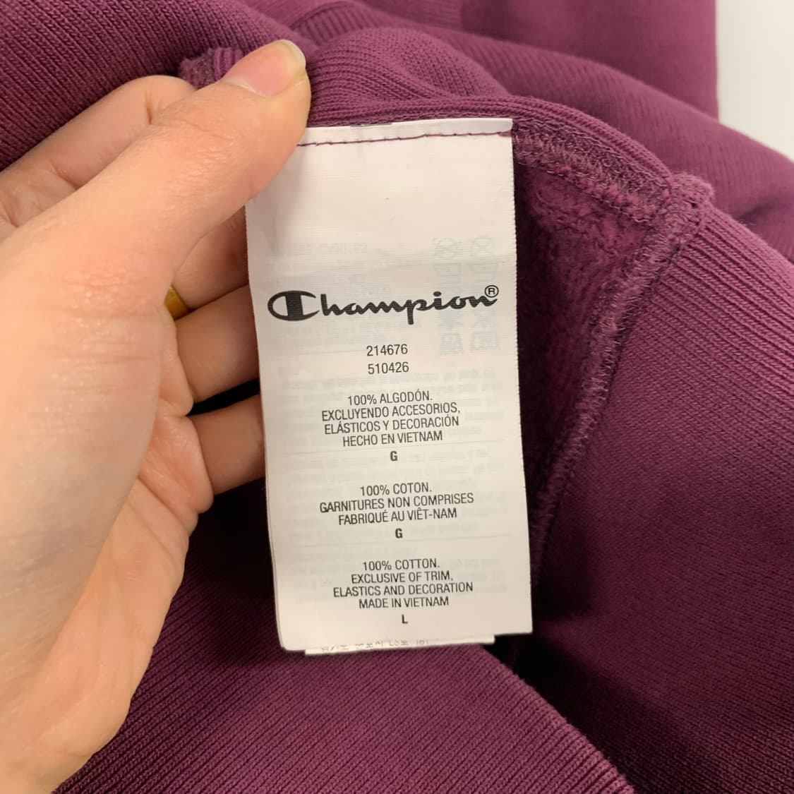 챔피온 리버스위브 버건디 맨투맨 상품이미지5