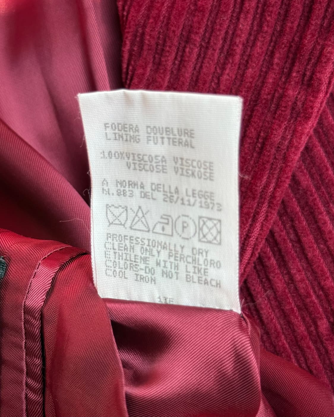 VERSACE corduroy button point red blazer 상품이미지10