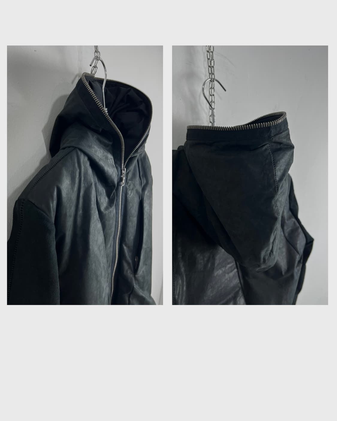 아이작 세럼 (Isaac Sellam) 풀 집업 레더 다운 자켓 상품이미지7