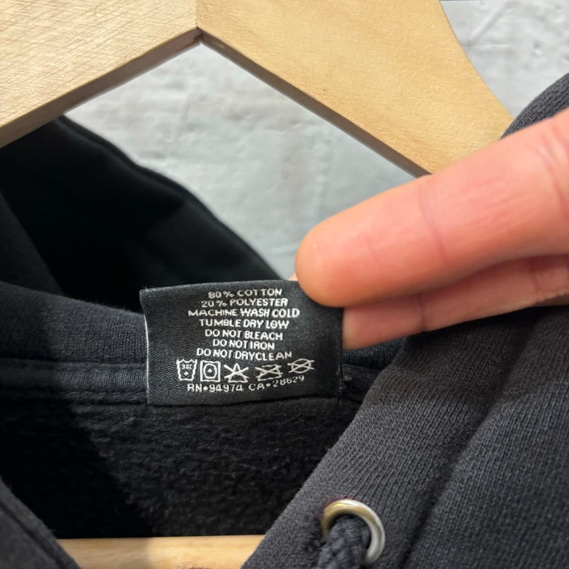 스투시 빅 로고 블랙 후드티 L 상품이미지5