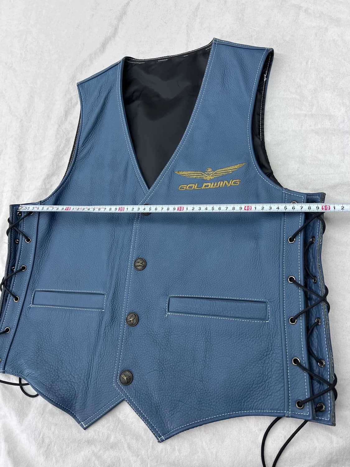 골드윙 블루 가죽 조끼  상품이미지5
