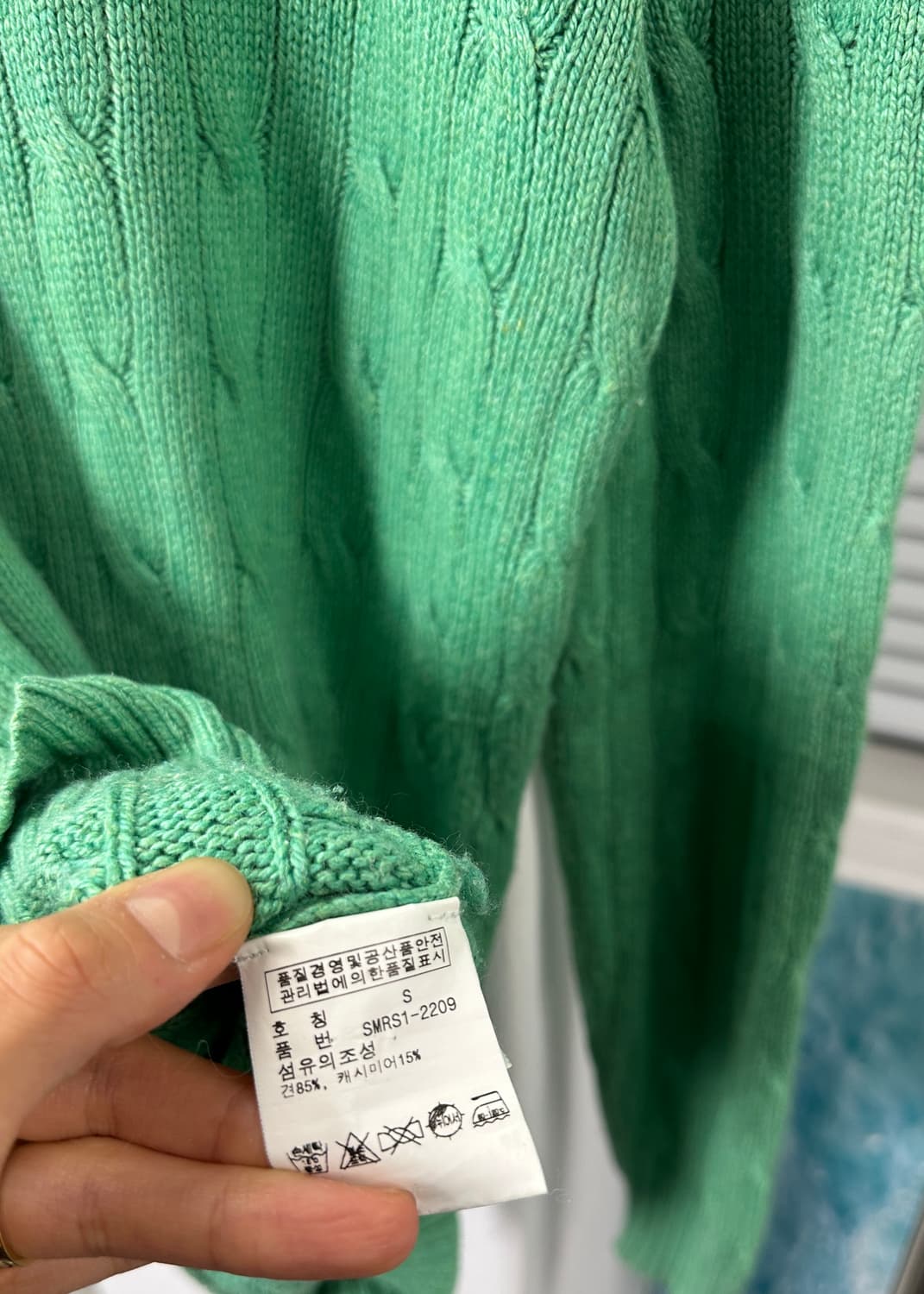 폴로 실크 캐시미어 케이블 니트  상품이미지5