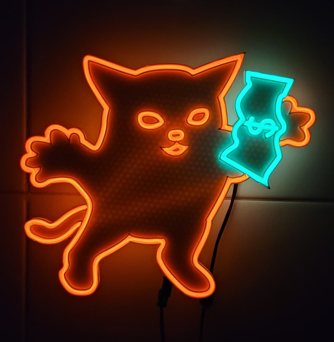 고양이 달러 네온사인 led 램프 무드등 조명 상품이미지1