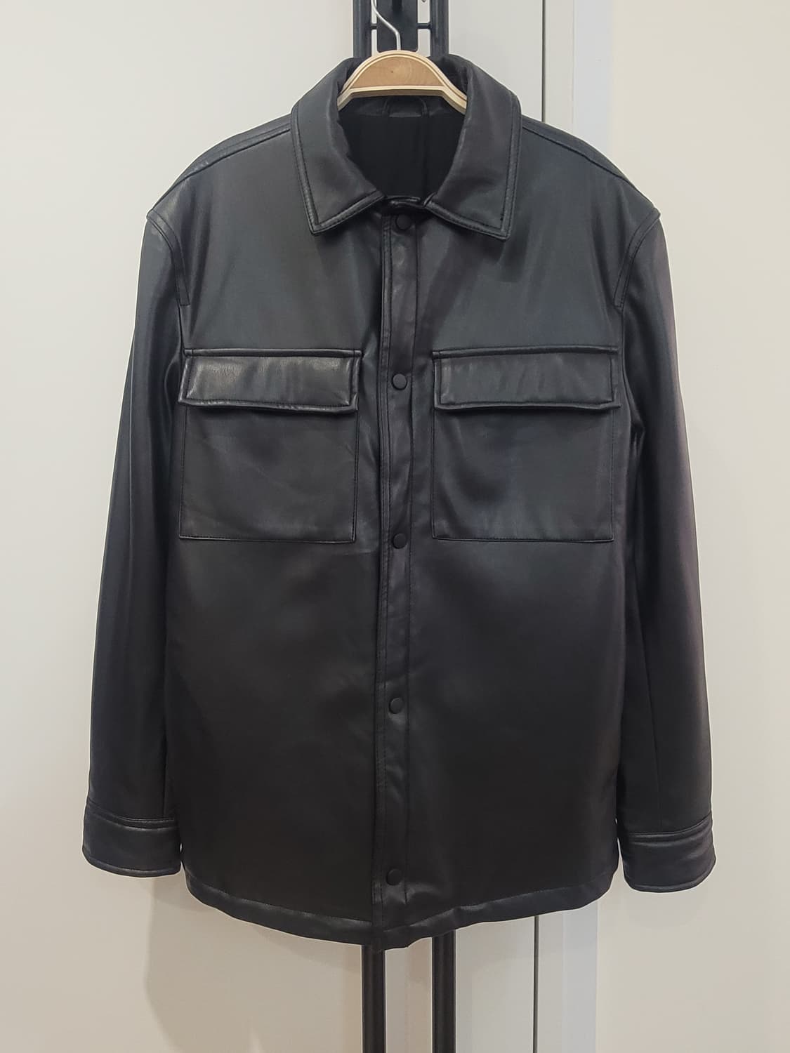 자라맨 페이크 레더 가죽 패딩 오버핏 셔츠형 자켓 S사이즈 상품이미지2
