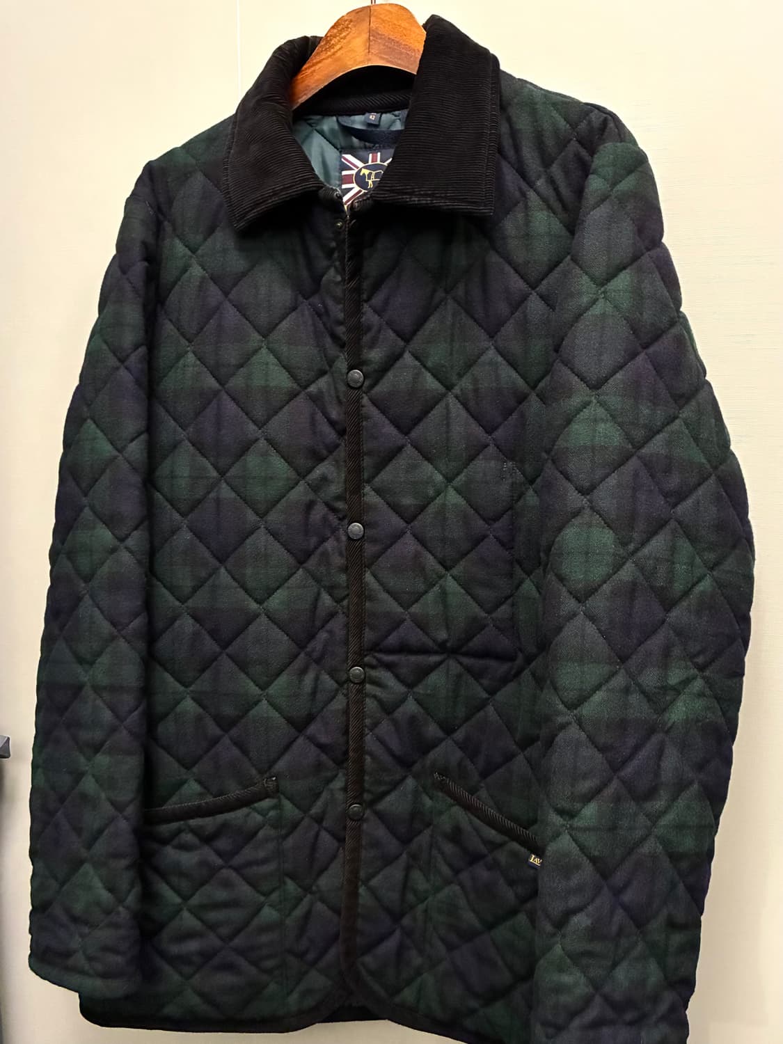 (XL)LAVENHAM 라벤햄 블랙워치 타탄체크 퀼팅자켓 퀄팅 상품이미지2