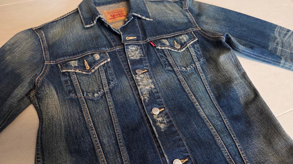 리바이스 90's  워싱 디스트로이드 데님 자켓 상품이미지2