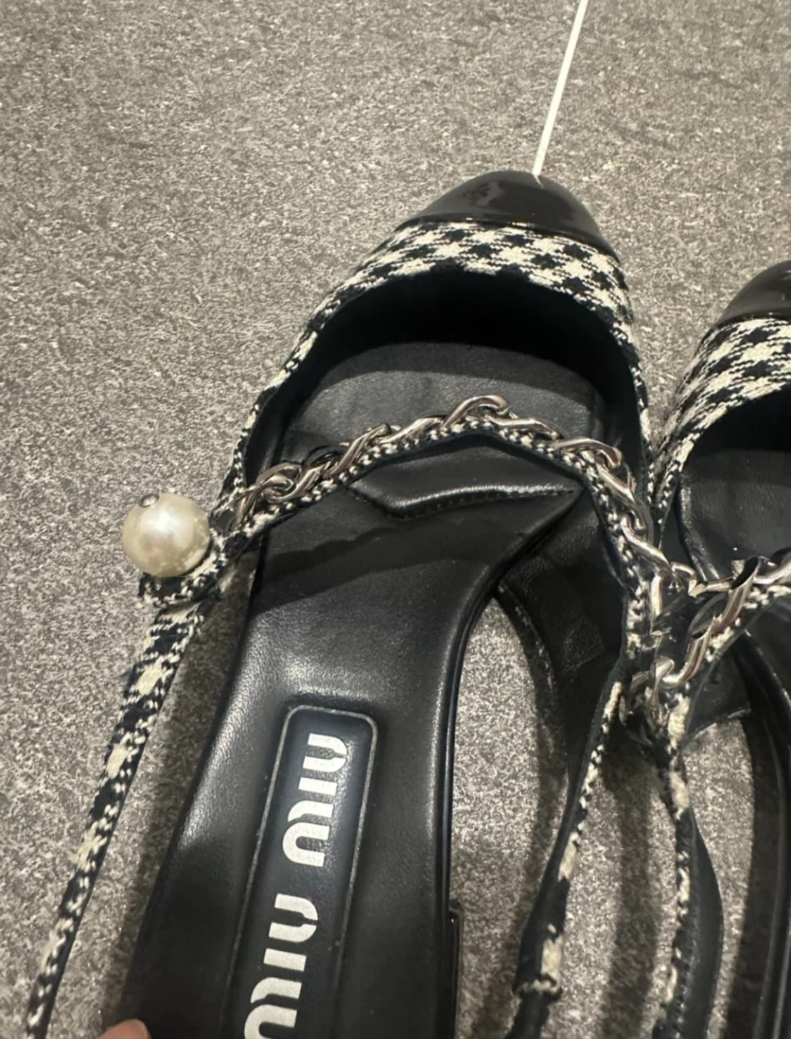 미우미우 37 깅엄 체크 발레리나 슬링백 상품이미지8