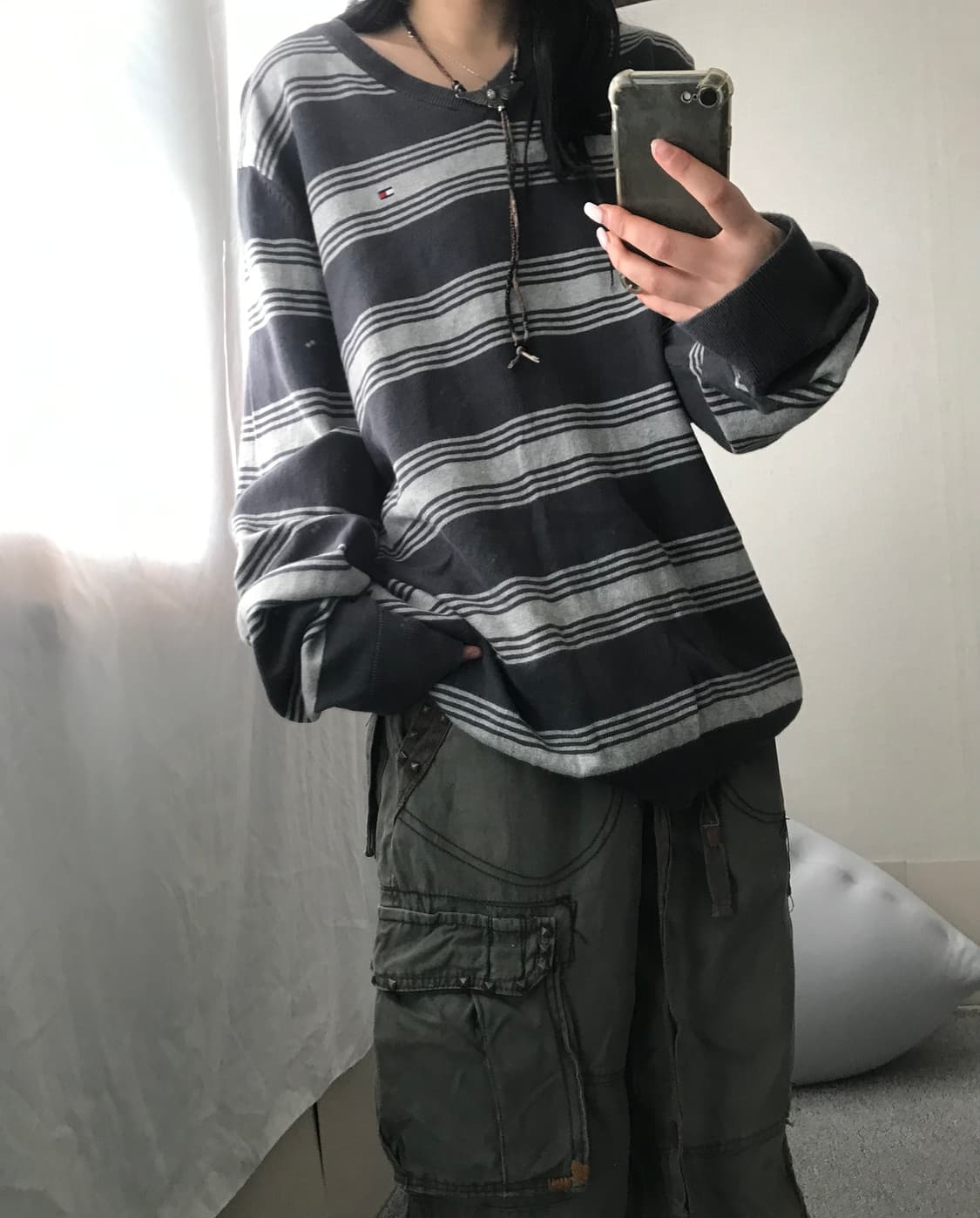 타미힐피거 스트라이프 루즈핏 니트 상품이미지3